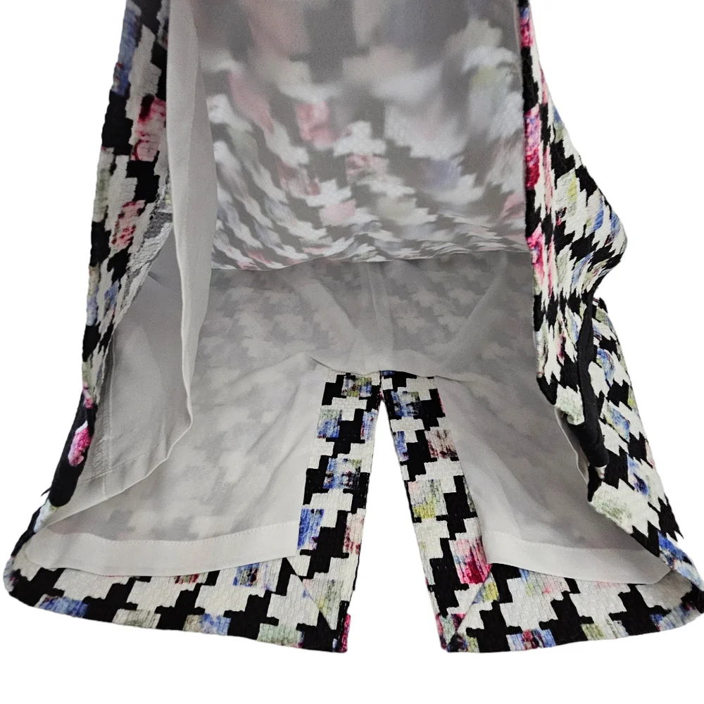 White House Black Market Houndstooth Black/White  Multicolor Pencil Skirt